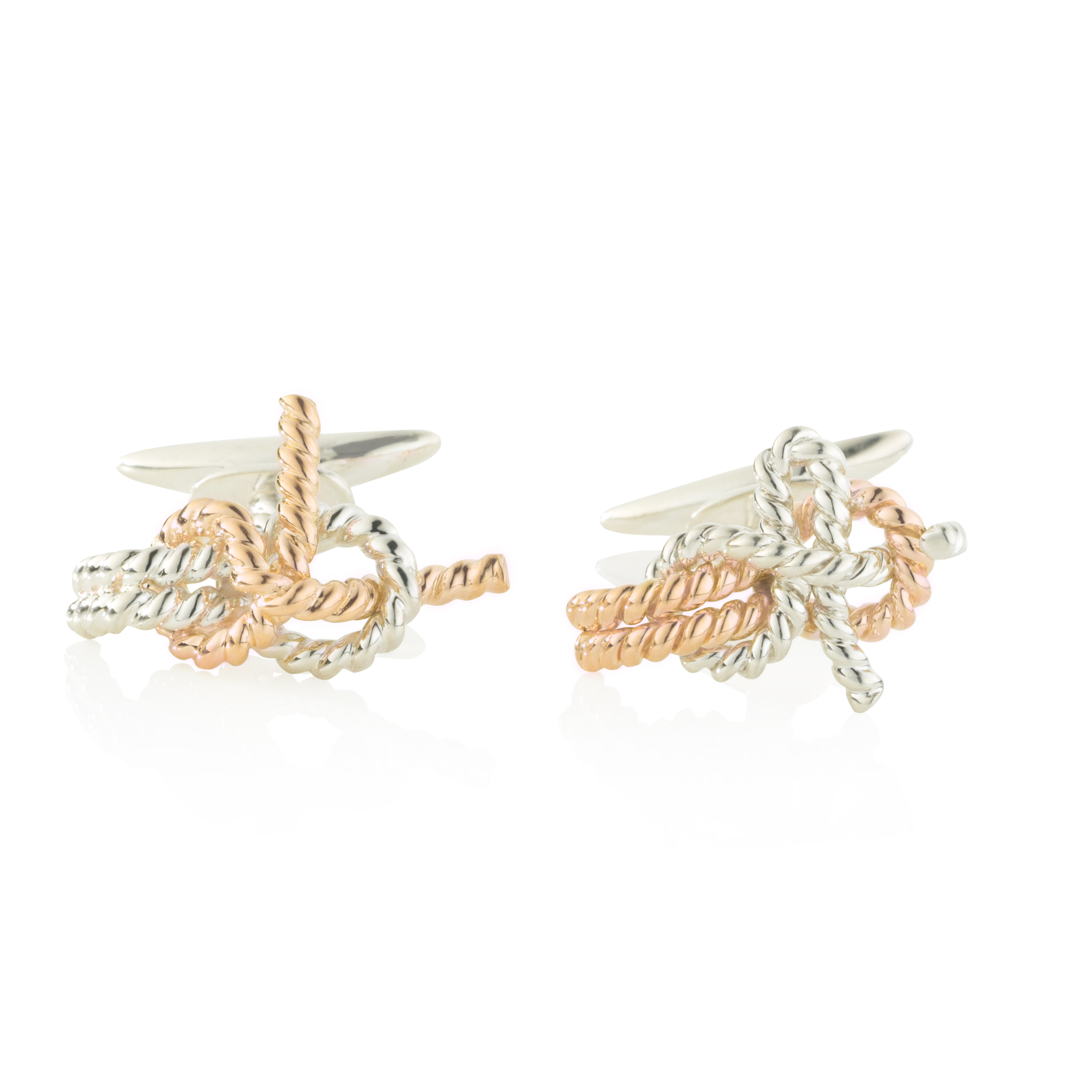 Nauti Cufflinks in Rose and White Gold
