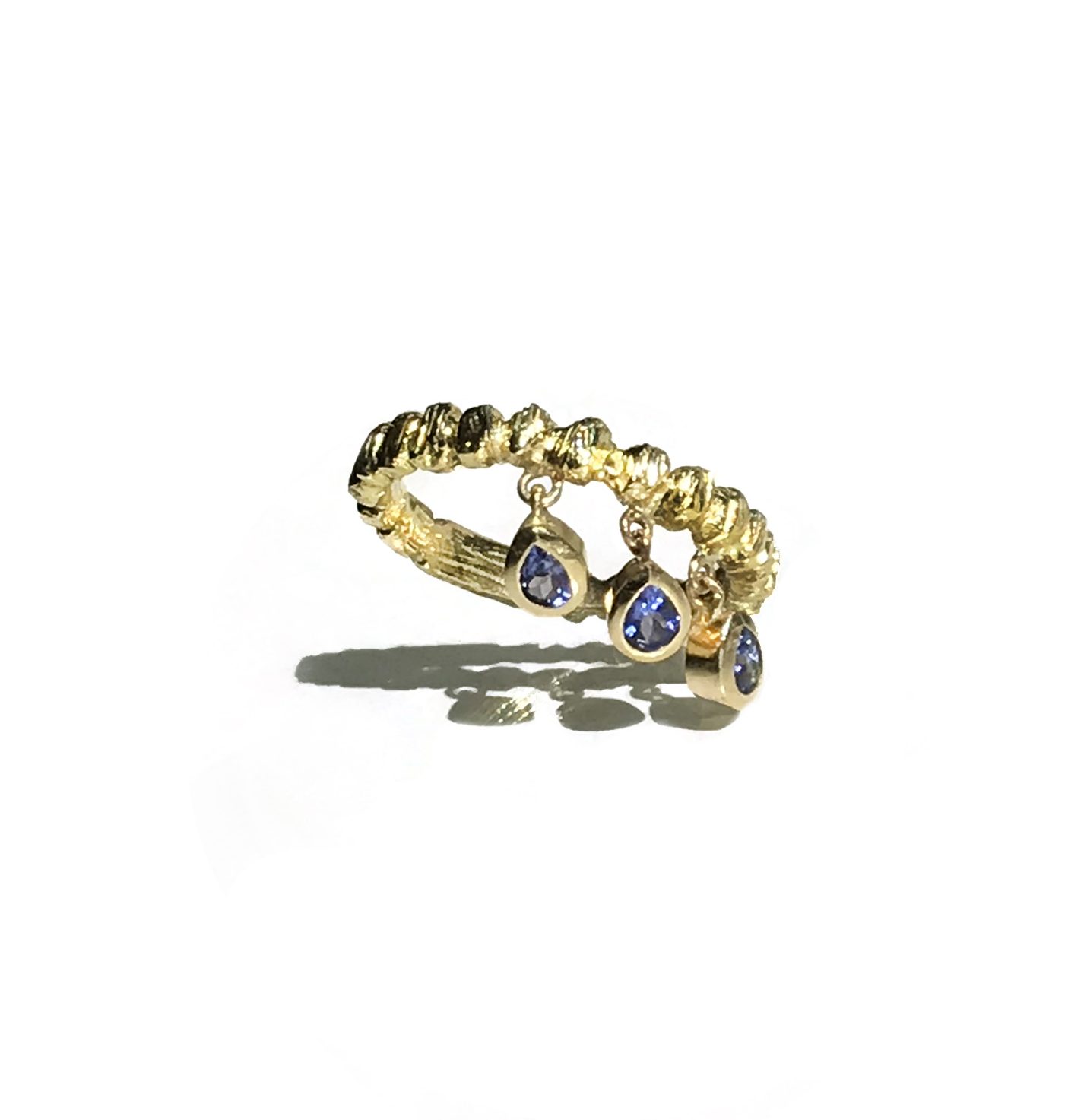 Roman Forum Stacking Ring with Tanzanite Drops