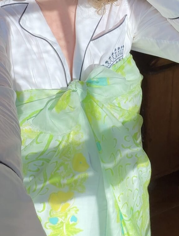 Key Lime Silk and Cotton Pareo