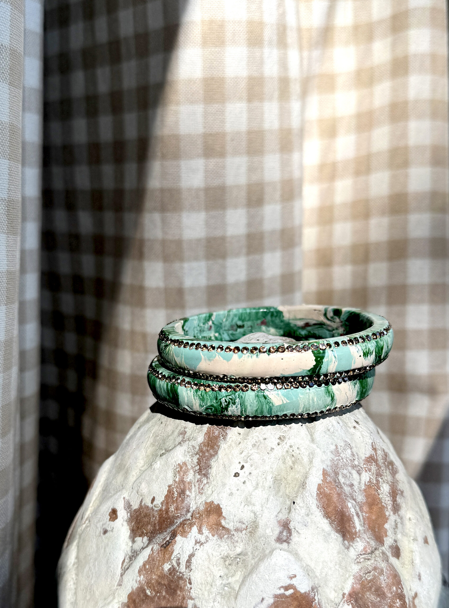 Lakh Bangle Set – Green & Blue